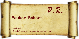 Pauker Róbert névjegykártya